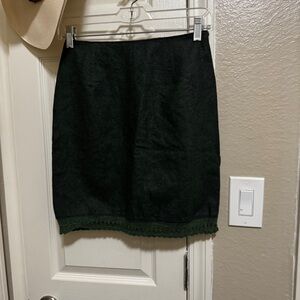 Philosophy De Alberta Ferretti 100% Virgin Wool Forest Green Skirt